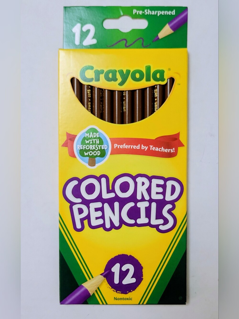 12ct Crayola Colored Pencils (Brown) Single Color Bulk Lot